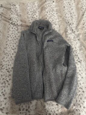 Patagonia Heather Gray Full-Zip Fleece Jacket